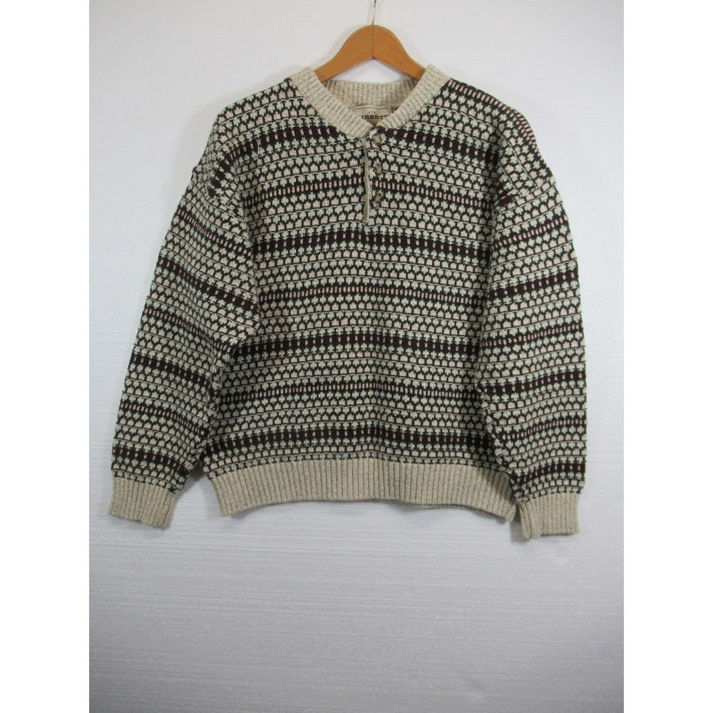 Liberty Old Glory Grandpa Henley Sweater Men Large Cotton Pullover